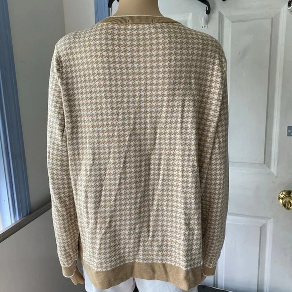 Lands End Women's XLp 18 Supima Cotton Jacquard Knit Pocket Cardigan Sweater - Picture 5 of 6